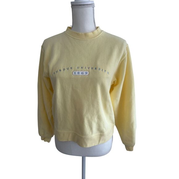 JANSPORT Perdue University Butter Yellow Crewneck Sweatshirt Size Small - Picture 3 of 8